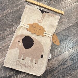 Baby knit blanket made in India 100% cotton neutral safari animals lion new